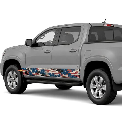 American Flag Camouflage side stripes rocker panel decals stickers for Trucks