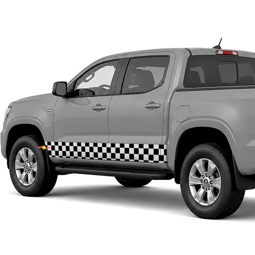 Classic Checkered Racing Stripe side stripes rocker panel decals stickers for Trucks