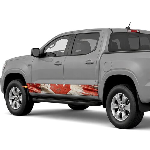 Distressed Canadian Flag side stripes rocker panel decals stickers for Trucks