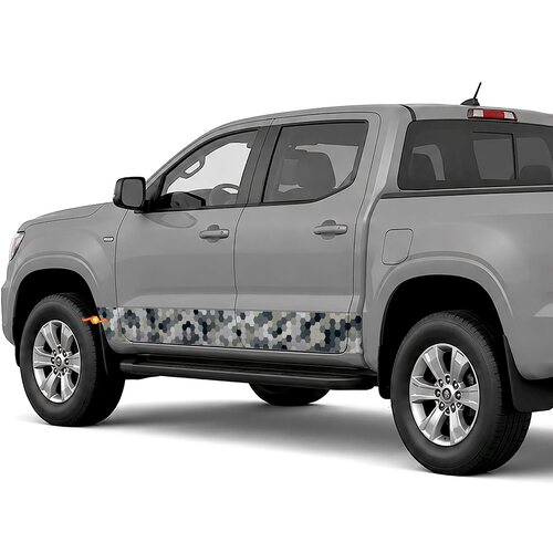 Hexagon Tech Camouflage side stripes rocker panel decals stickers for Trucks