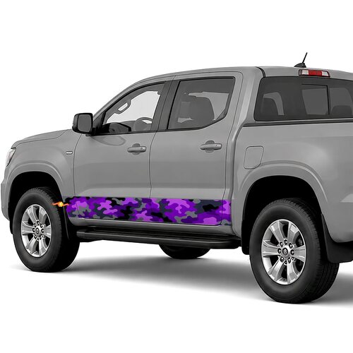 Purple and Black Camouflage side stripes rocker panel decals stickers for Trucks