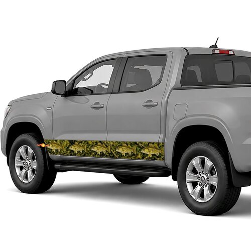 Walleye Fishing Camouflage side stripes rocker panel decals stickers for Trucks