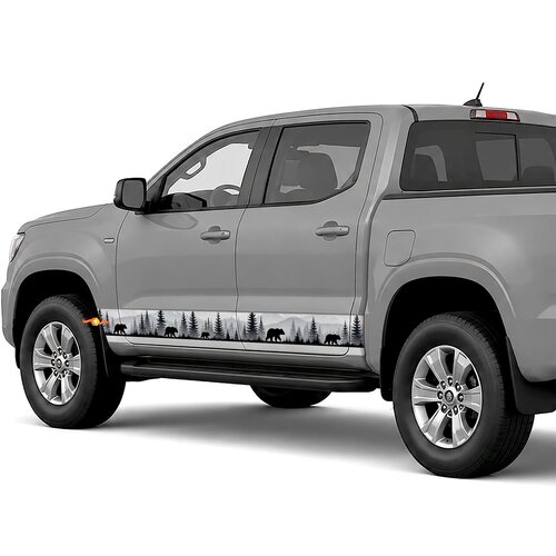 Black Bear Forest side stripes rocker panel decals stickers for Trucks
