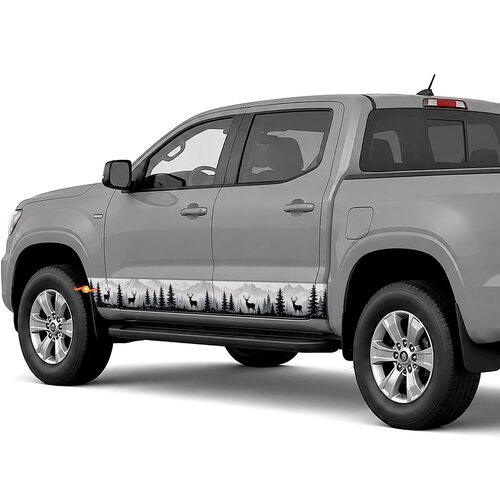 Buck Deer Silhouette side stripes rocker panel decals stickers for Trucks