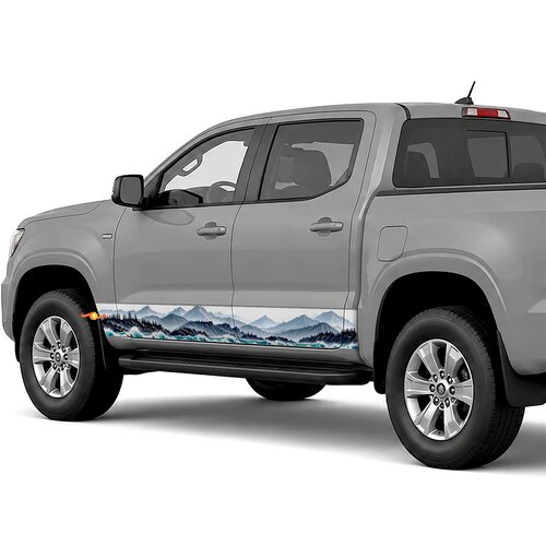 Coastal Mountain Waves side stripes rocker panel decals stickers for Trucks