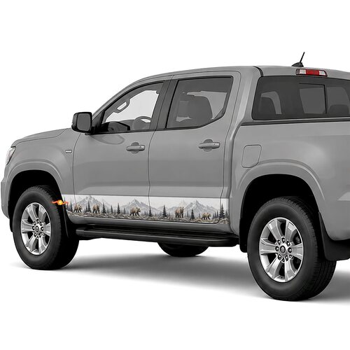 Grizzly Bear Mountain side stripes rocker panel decals stickers for Trucks