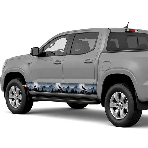 Howling Wolf Moon side stripes rocker panel decals stickers for Trucks
