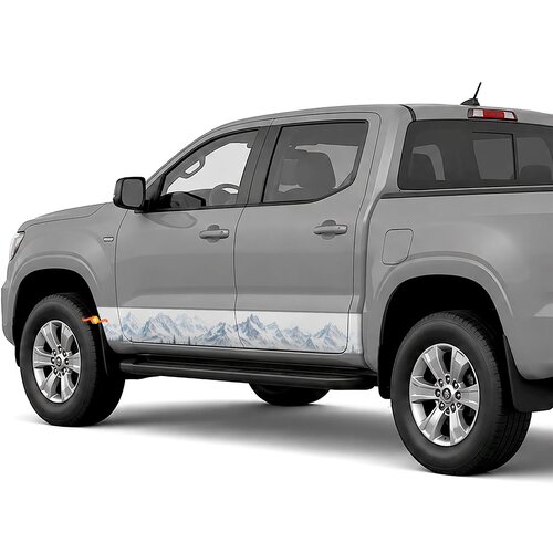 Snowy Alpine Peaks side stripes rocker panel decals stickers for Trucks