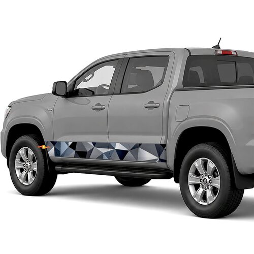 Low Poly Faceted Geometry side stripes rocker panel decals stickers for Trucks