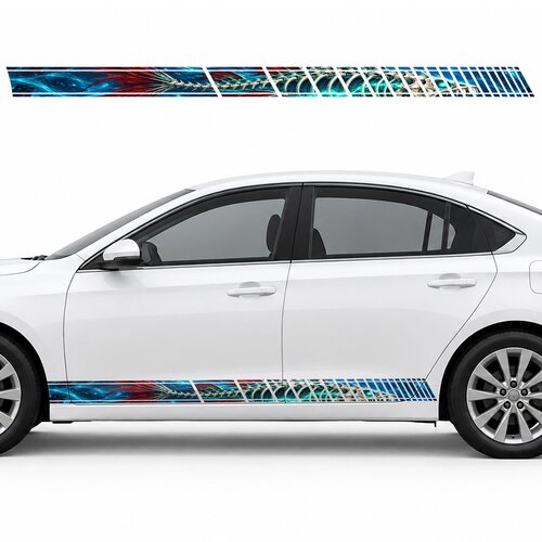Bioluminescent Fish Skeleton in the Currents side door racing stripes decals stickers for Cars