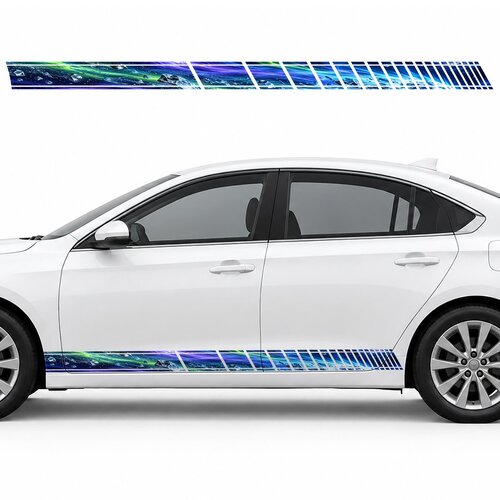 Ice Comet with Neon Tails side door racing stripes decals stickers for Cars