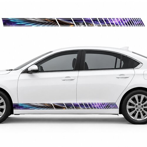 Cyber Hawk in Purple Haze side door racing stripes decals stickers for Cars