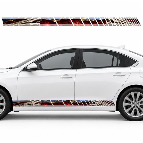Skeleton Hands Tearing Cobalt Steel side door racing stripes decals stickers for Cars