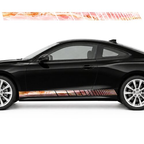 Rose Quartz Flow with Gold Flecks side door racing stripes decals stickers for Cars