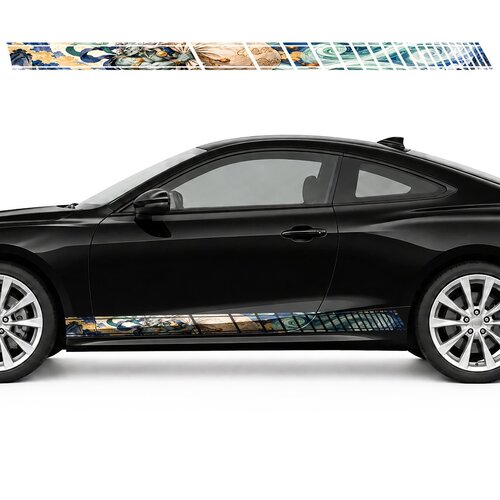 Fujin among Jade Whirlwinds side door racing stripes decals stickers for Cars