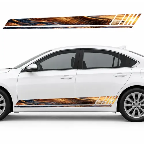 Golden Eagle in a Copper Stream GT racing side door stripes decals stickers for Cars